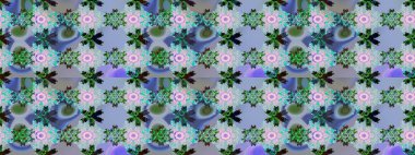 Mavi ve gri renklerde. Çiçekli güzel suluboya desen. Raster illüstrasyonu.