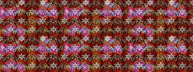 Raster Yumuşak kumaş deseni. Klasik taslak çizimi. Raster çiçek izi. Çiçek kahverengi ve kırmızı çizim deseni.