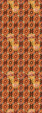 Raster illüstrasyonu. Altın elementli kahverengi ve turuncu renkler. Kusursuz altın desenli bukleler. Doğu tarzı arabesk. Raster altın desen.