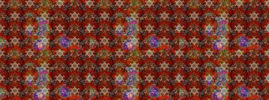 Renkli Bahar Teması eskiz kalıbı. Düz Çiçek Elementleri Tasarımı. Raster Modaya uygun kumaş deseni. Kahverengi ve kırmızı renkli şirin çiçek deseni.