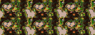 Elle boyanmış suluboya resim çizimleri, çiçekler ve bitkiler. Kahverengi ve yeşil renkte çiçekler.