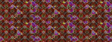 Kahverengi ve kırmızı renkte çiçekler. Renkli Bahar Teması eskiz kalıbı. Raster illüstrasyonundaki çiçek desenli çizim. Düz Çiçek Elementleri Tasarımı.