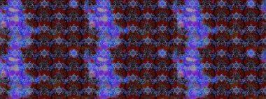 Raster Çiçek İllüstrasyonu güzel tekstil. Mor ve mavi renkte etnik çiçeklerle süslenmiş zarif bir eskiz..