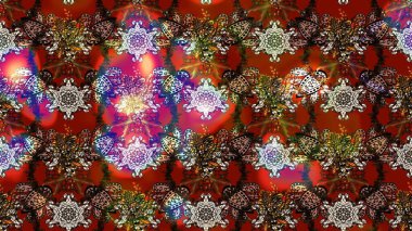 Renkli Bahar Teması eskiz kalıbı. Kahverengi ve kırmızı renkli şirin çiçek desenleri. Düz Çiçek Elementleri Tasarımı. Raster Modaya uygun kumaş deseni.