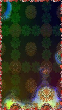 Düz Çiçek Elementleri Tasarımı. Kusursuz bir mahsul. Renkli Bahar Temalı Kusursuz Arkaplan. Raster Şirin kumaş deseni.