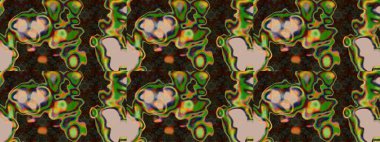 Elle boyanmış suluboya resim çizimleri, çiçekler ve bitkiler. Kahverengi ve yeşil renkte çiçekler.