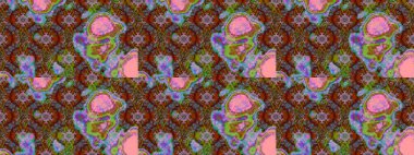 Çiçekler, dallar, bitkiler ve çiçekler. Güzel kumaş deseni. El çizimi. Raster illüstrasyonu.