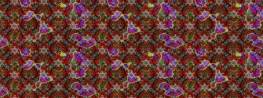 Kahverengi ve kırmızı renkte çiçekler. Renkli Bahar Teması eskiz kalıbı. Raster illüstrasyonundaki çiçek desenli çizim. Düz Çiçek Elementleri Tasarımı.