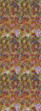 Raster Illustrasyon 'da moda olmayan çiçek deseni. Renkli Yaz Temalı Kusursuz Arkaplan. Düz Çiçek Elementleri Tasarımı. Güzel kumaş deseni.