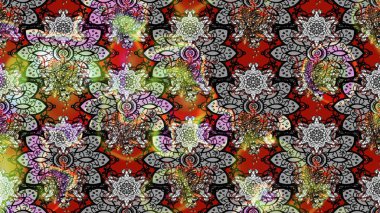 Gri ve nötr renkte çiçekler. Raster illüstrasyonunda çiçek deseni çizimi.