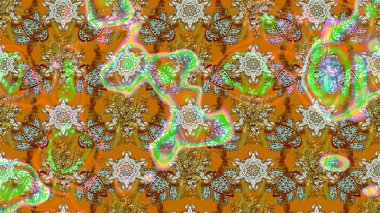 Tatil havası. Kahverengi ve turuncu renkli çiçekler. Raster güzel bir çiçek deseni çizmiş. Bahar mevsimi. Nazik romantik baskı.