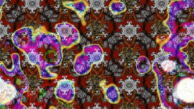 Düz Çiçek Elementleri Tasarımı. Çiçek desenli çizim. Gri ve kahverengi renkli çiçekler. Renkli Bahar Teması eskiz kalıbı. Raster illüstrasyonu. Asya tekstil tarzında.