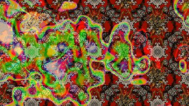 Motley illüstrasyonu. Çiçekli bahar çiçekleri. Moda baskıları için zarif bir şablon. Küçük renkli çiçekler. Küçük çiçekte şirin desenler.