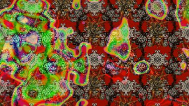 Modern stil dokusu. Çiçek desenli raster, kırmızı ve kahverengi çizgi grafik deseni soyut raster arkaplan.