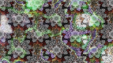 Düz Çiçek Elementleri Tasarımı. Renkli Yaz Temalı eskiz kalıbı. Sevimli çiçek raster deseni. Gri ve nötr renkte çiçekler.