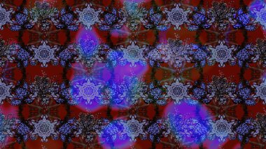 Raster illüstrasyonundaki çiçek desenli çizim. Mor ve kahverengi renkte çiçekler. Düz Çiçek Elementleri Tasarımı. Renkli Bahar Teması çizim şablonu.