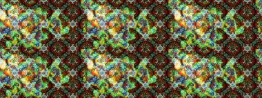 Yumuşak, yeşil ve kahverengi renkte yaz çiçekleri. Raster illüstrasyonu. Raster çiçek desenli ve çiçekli..