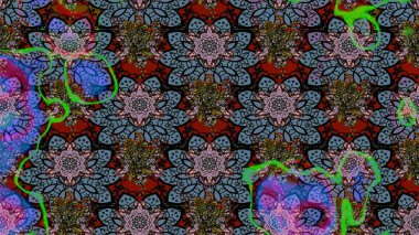 Raster illüstrasyonu. Tony 'nin kumaş kalıbını çiz. Modaya uygun kumaş deseni. Küçük çiçekte sevimli çiçek deseni var..