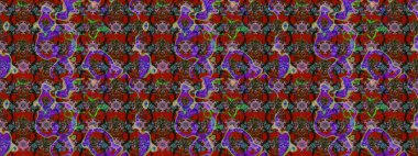 Kırmızı ve kahverengi renkli güzel tekstil. Raster illüstrasyonu. Suluboya çiçekli çiçek deseni.