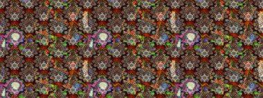 Şirin, zarif çiçekler Raster illüstrasyonu. Poster ya da kapak için arka plan. Yapraklı çizim şekli. Davetiye ve kartpostal tasarımı için dekoratif çiçek unsurları. Tekstil için figür.