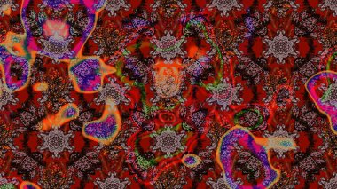 Düz Çiçek Elementleri Tasarımı. Kahverengi ve kırmızı renkte çiçekler. Sevimli çiçek raster deseni. Renkli Yaz Teması çizim şablonu.