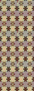 Retro tekstil tasarım koleksiyonu. Gri ve nötr gri ve nötr. 1950-1960 motifleri. El çizimi çiçek unsurları olan soyut çizim raster deseni. Çiçekli ipek eşarp..