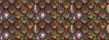 Şirin, zarif çiçekler Raster illüstrasyonu. Poster ya da kapak için arka plan. Yapraklı çizim şekli. Davetiye ve kartpostal tasarımı için dekoratif çiçek unsurları. Tekstil için figür.