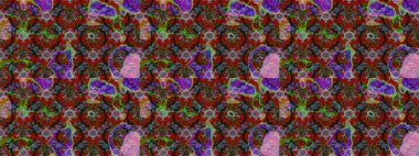 Tekstil için suluboya eskiz deseni. El çizimi çiçek çizimi deseni (fayans). Şirin çiçekler, şal desenli, kırmızı ve kahverengi renkli çizim deseni.