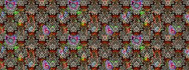 Sketch Colour Spring Theme eskiz kalıbı. Gri ve siyah renkli çiçekler. Sevimli çiçek raster deseni. Düz Çiçek Elementleri Tasarımı.