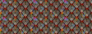 Düz Çiçek Elementleri Tasarımı. Raster güzel kumaş deseni çiziyor. Çiçek deseni. Renkli Bahar Teması çizim şablonu.