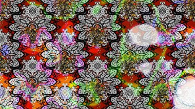 Taslak dekoratif arka plan, çiçek mandala. Gri ve nötr renklerde. Çiçek. Raster illüstrasyonu.