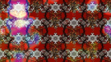 Kahverengi ve kırmızı renkte kahverengi ve kırmızı papatya deseni. Kahverengi ve kırmızı renklerde. Raster illüstrasyonu.