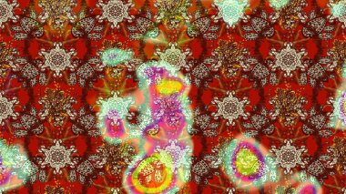 Eskiz arkaplan modeli. Kahverengi ve kırmızıda çiçekler. Raster hisseleri. Suluboya, elle çizilmiş.