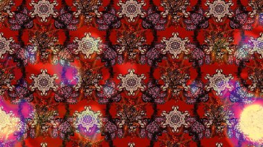 Çiçekli el çizimi çizimi deseni. Modern gelişim kahverengi ve kırmızı raster arka plan duvar kağıdı çizimi klasik çizgili iz sürme desenli çiçekler, çiçekli süsler.