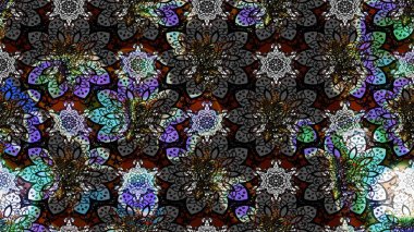 Siyah ve gri renkli çiçekler. Çiçek desenli eskiz, yaz çiçekleri. Düz Çiçek Elementleri Tasarımı. Renkli Bahar Teması çizim şablonu.