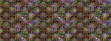 Düz Çiçek Elementleri Tasarımı. Yazdır. Raster çiçekli arka plan. Güzel eskiz şekli. Güzel kumaş deseni. Renkli Yaz Teması çizim şablonu.