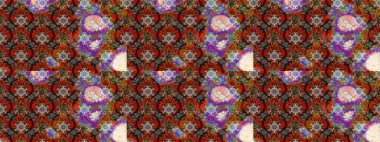 Tomurcukları papatya çiçekleri olan sevimli bir çiçek deseni. Raster illüstrasyonu. Eskiz geçmişi. Kumaş, tekstil, duvar kağıdı baskısı için. Eski usul. Miles Fleur, dandik süs.