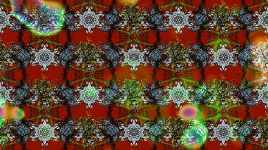 Kahverengi ve kırmızı renkler. El çizimi, soyut ve süslü elementler. Suluboya resim taklit Raster çizimi. Yaz çiçekleri teması. Klasik çiçekler..