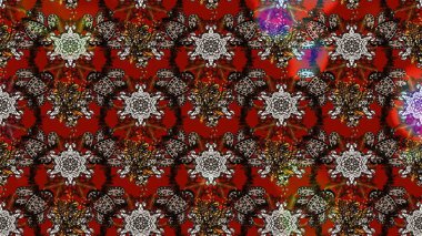 Güzel çiçek deseni. Düz Çiçek Elementleri Tasarımı. Renkli Bahar Teması eskiz kalıbı. Kahverengi ve kırmızı renkte çiçekler.