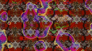 Raster deseni. Küçük çiçekteki sevimli çiçek deseni. Nazik, yaz çiçekleri kahverengi ve kırmızı renklerde. Raster illüstrasyonu.