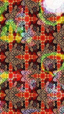 Çiçekli çiçek deseni, suluboya. Raster deseni. Süslü kumaş deseni.