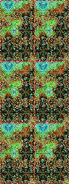 Yeşil renkte altın elementler. Geleneksel klasik raster altın pürüzsüz desen. Barok tarzında kusursuz bir doğulu süsü..