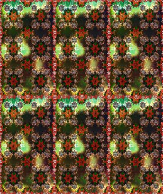 Renkli Bahar Temalı Kusursuz Arkaplan. Çocuk stili. Düz Çiçek Elementleri Tasarımı. Çiçekli pürüzsüz raster arka plan.