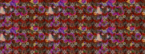 Eskiz arkaplan modeli. Yapraklı çiçekler ve kahverengi ve kırmızı renklerde papatya çiçekleri. Raster - stok.