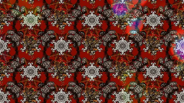 Güzel çiçek deseni. Düz Çiçek Elementleri Tasarımı. Renkli Bahar Teması eskiz kalıbı. Kahverengi ve kırmızı renkte çiçekler.