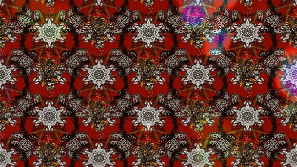 Güzel çiçek deseni. Düz Çiçek Elementleri Tasarımı. Renkli Bahar Teması eskiz kalıbı. Kahverengi ve kırmızı renkte çiçekler.