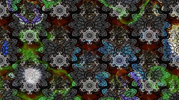 Çiçekli güzel suluboya desen. Gri ve siyah renklerde. Raster illüstrasyonu.