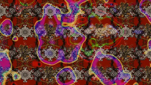 Raster deseni. Küçük çiçekteki sevimli çiçek deseni. Nazik, yaz çiçekleri kahverengi ve kırmızı renklerde. Raster illüstrasyonu.