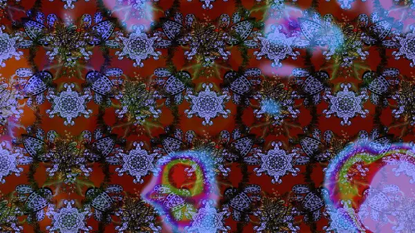 Dallı bahar çiçekleri ile desen, kahverengi ve mor renkler ile çiçek silueti. Raster deseni.