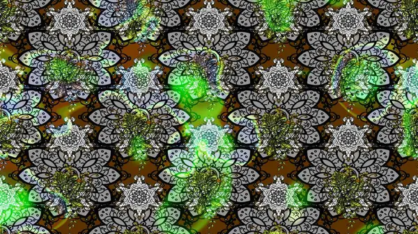 Şekil verilmiş çiçeklerle eskiz deseni. Çiçek deseni duvar kağıdı, desen dolguları ve web sayfası arka planı için kullanılabilir. Süslü zentangle çizim dokusu, soyut çiçeklerle süslenmiş..